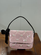 Botanical Charm Pleated Drawstring Shoulder Bag Angle 1 - Detailed OEM Bag View