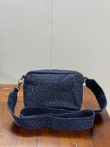 Midnight Sculpted Leather Evening Clutch Angle 1 - Detailed OEM Bag View