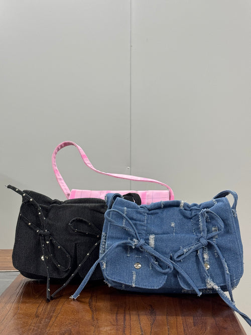 Artisan Woven Accent Leather Handbag - Main View