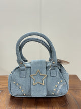 Textured Creamy Bloom Mini Shoulder Bag Angle 1 - Detailed OEM Bag View